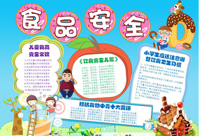 边框食品安全饮食安全小报手抄报word电子小报